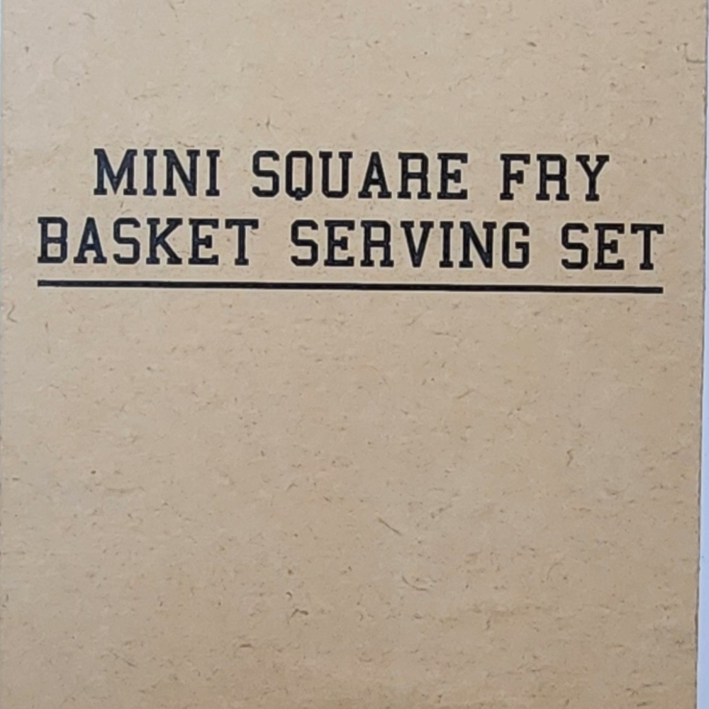 Mini Square Fry Basket Serving Set - Black